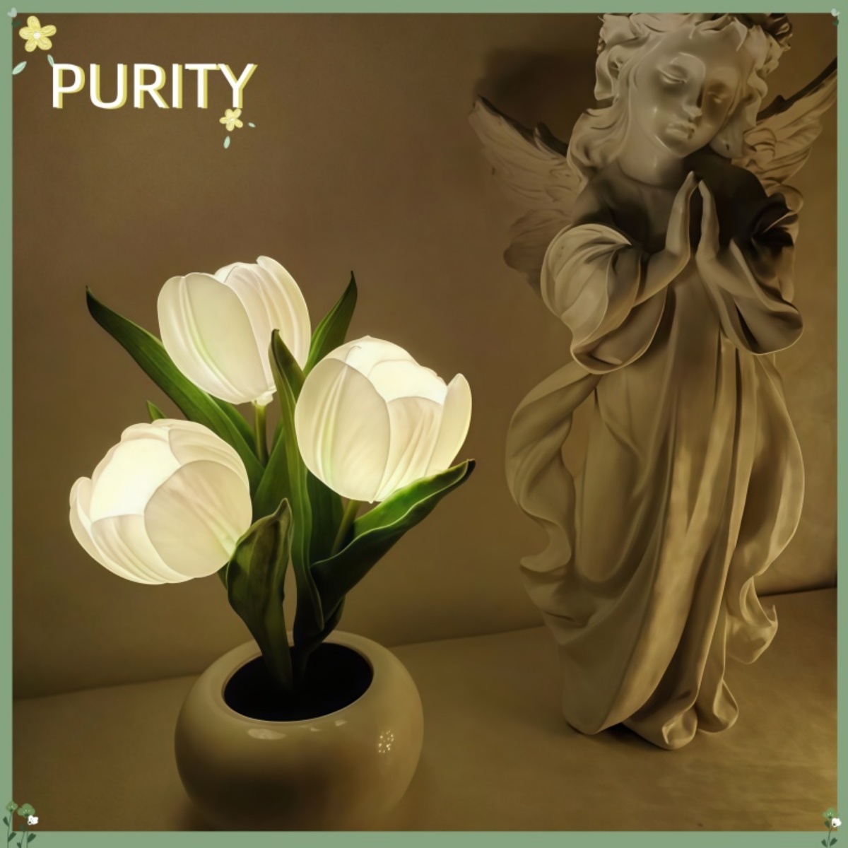 Tulip Lamp - LED Replica Tulip Table Lamp With Flower Vase For Desktop Decoration,Suitable For Home,living Room,desktop Decoration,holiday Gifts,atmosphere Decoration Lamps,Powered By USB - Image 5