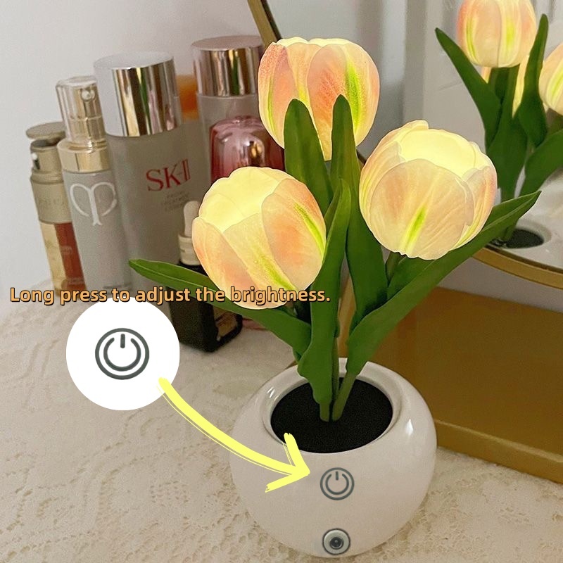 Tulip Lamp - LED Replica Tulip Table Lamp With Flower Vase For Desktop Decoration,Suitable For Home,living Room,desktop Decoration,holiday Gifts,atmosphere Decoration Lamps,Powered By USB - Image 6