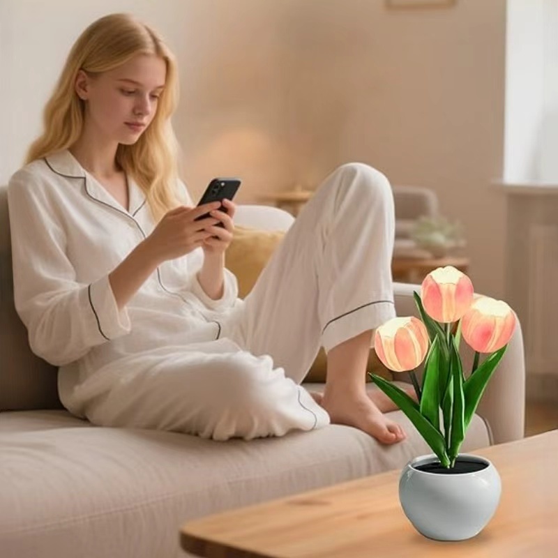 Tulip Lamp - LED Replica Tulip Table Lamp With Flower Vase For Desktop Decoration,Suitable For Home,living Room,desktop Decoration,holiday Gifts,atmosphere Decoration Lamps,Powered By USB - Image 10