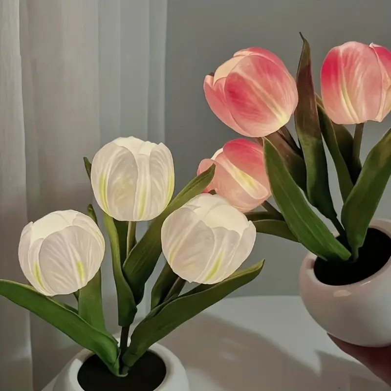 Tulip Lamp - LED Replica Tulip Table Lamp With Flower Vase For Desktop Decoration,Suitable For Home,living Room,desktop Decoration,holiday Gifts,atmosphere Decoration Lamps,Powered By USB - Image 7